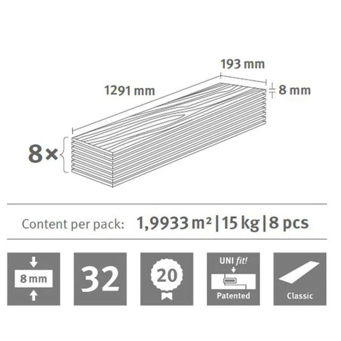 Egger Planches De Plancher Stratifié 33,83 M² 8 Mm Toscolano Oak Light – Image 7