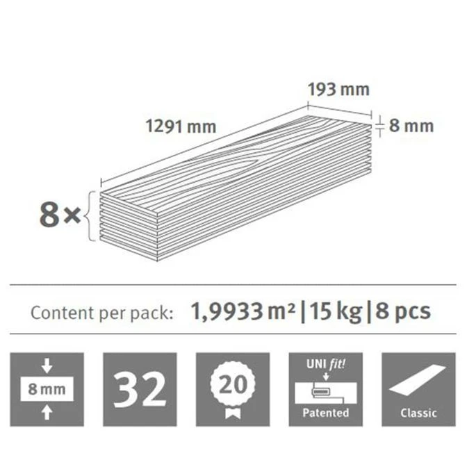 Egger Planches De Plancher Stratifié 41,79 M² 8 Mm Toscolano Oak Light – Image 7