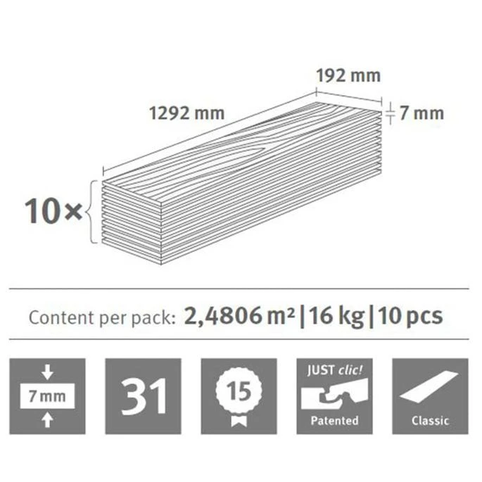 Egger Planches De Plancher Stratifié 86,8 M² 7 Mm Grey Brook Oak – Image 7