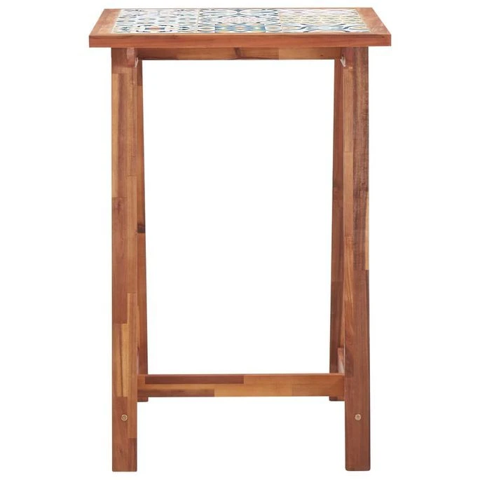 Ensemble De Bar D'extérieur 3 Pcs Carreau Mosaïque Et Acacia – Image 5