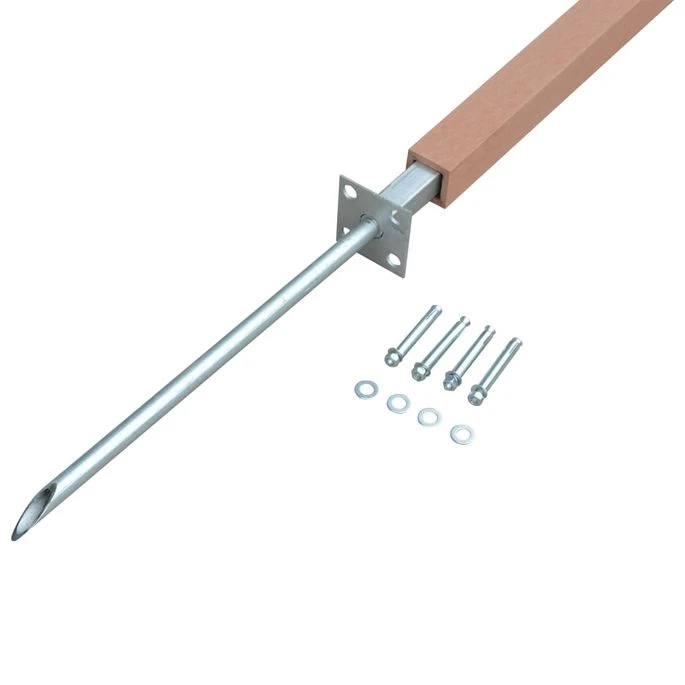 Ensemble De Clôture WPC 4 Carré + 1 Incliné 842 X 185 Cm Marron – Image 8