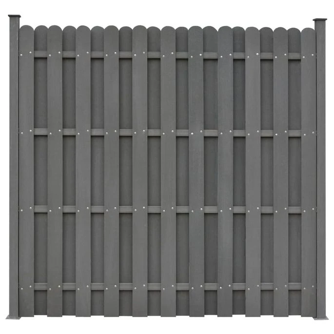 Ensemble De Clôture WPC 4 Carré 747 X 185 Cm Gris – Image 2