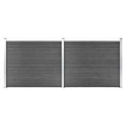 Ensemble De Panneau De Clôture WPC 353x146 Cm Noir