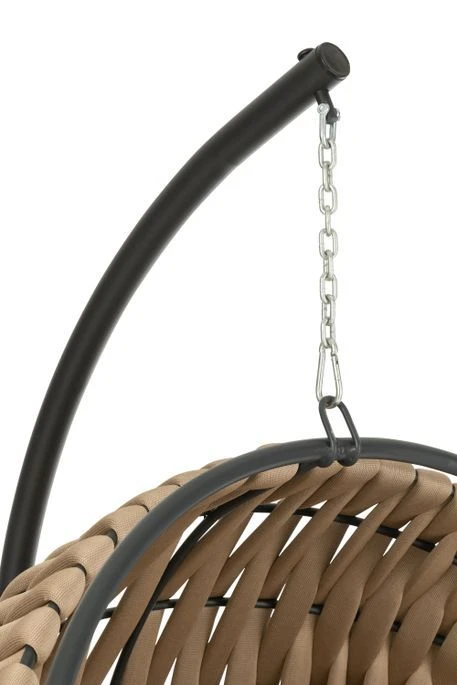 Fauteuil Suspendu Avec Coussin Métal Beige Pona – Image 6