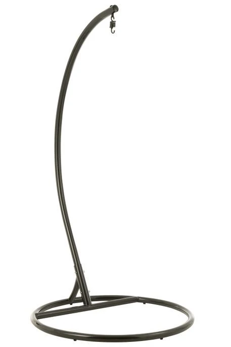 Fauteuil Suspendu Avec Coussins Métal Et Roseau Noir Bula – Image 11