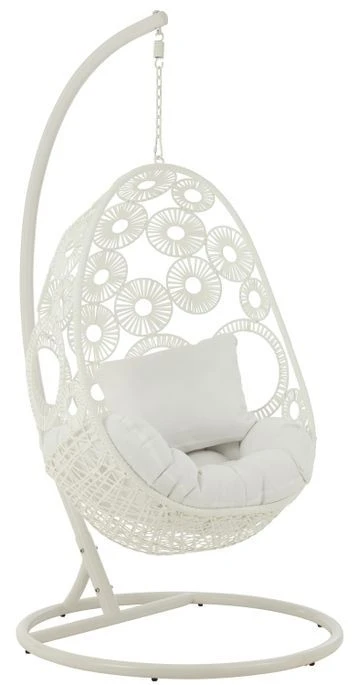 Fauteuil Suspendu Ovale Aluminium Blanc Balto