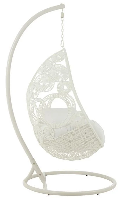 Fauteuil Suspendu Ovale Aluminium Blanc Balto – Image 3