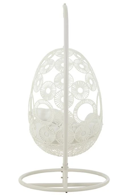 Fauteuil Suspendu Ovale Aluminium Blanc Balto – Image 4