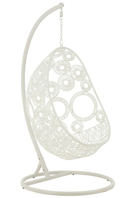 Fauteuil Suspendu Ovale Aluminium Blanc Balto – Image 9