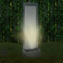 Fontaine De Jardin Argenté 46x24x150 Cm Acier Inoxydable