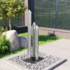 Fontaine De Jardin Argenté 48x34x123 Cm Acier Inoxydable