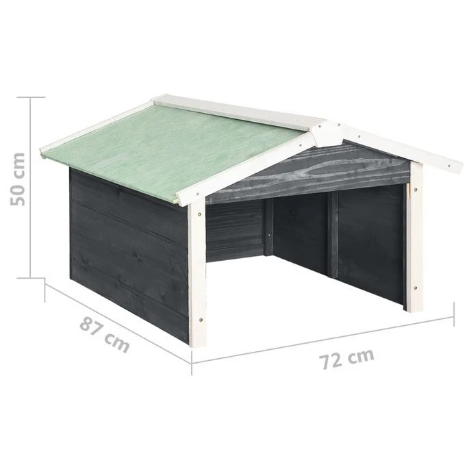 Garage De Tondeuse à Gazon 72x87x50 Cm Gris Et Blanc Sapin – Image 9