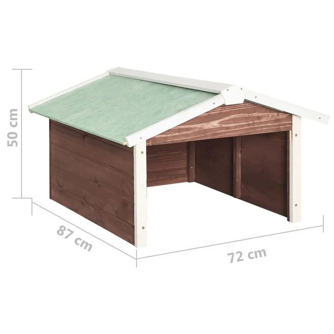 Garage De Tondeuse à Gazon 72x87x50 Cm Moka Et Blanc Sapin – Image 9