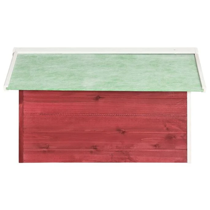 Garage De Tondeuse à Gazon 72x87x50 Cm Rouge Et Blanc Sapin – Image 6
