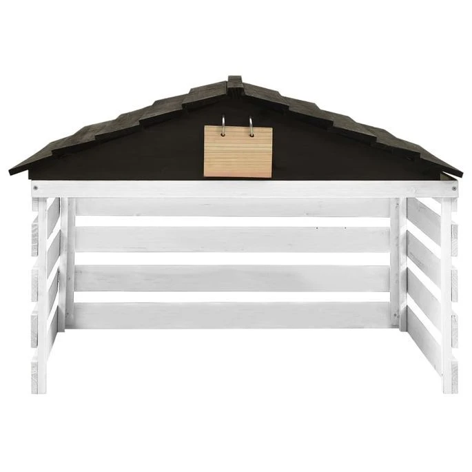 Garage De Tondeuse à Gazon Noir Et Blanc 78x74x54 Cm Sapin – Image 2