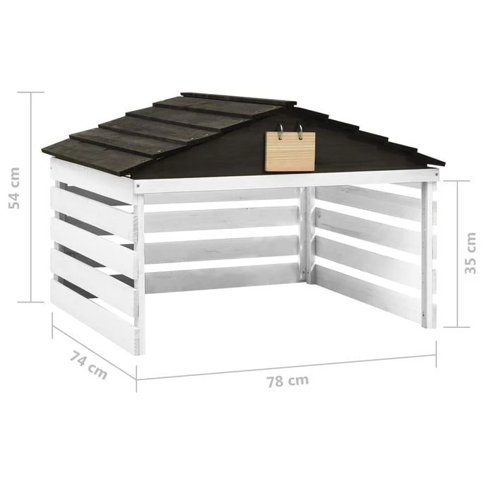 Garage De Tondeuse à Gazon Noir Et Blanc 78x74x54 Cm Sapin – Image 7