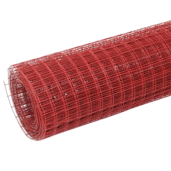 Grillage Acier Avec Revêtement En PVC 25x0,5 M Rouge 3 – Image 2