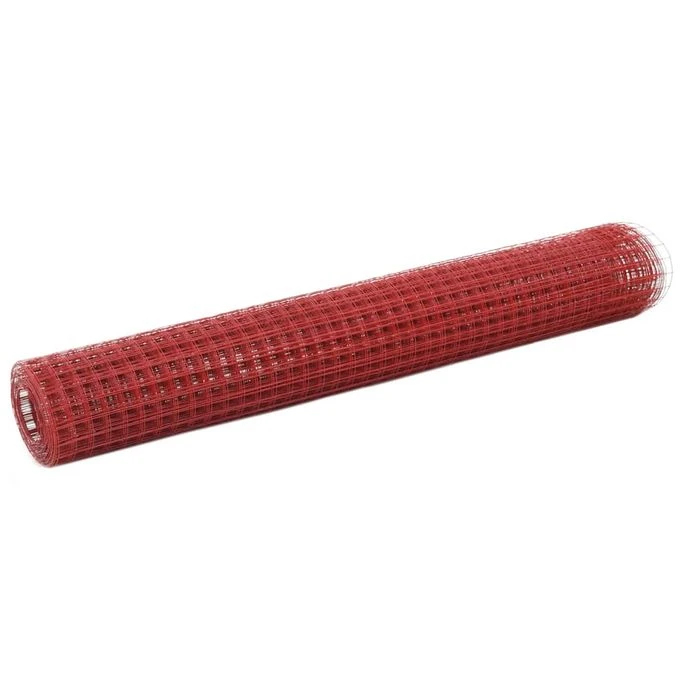 Grillage Acier Avec Revêtement En PVC 25x1 M Rouge 2