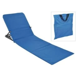 HI Chaise Tapis De Plage Pliable PVC Bleu