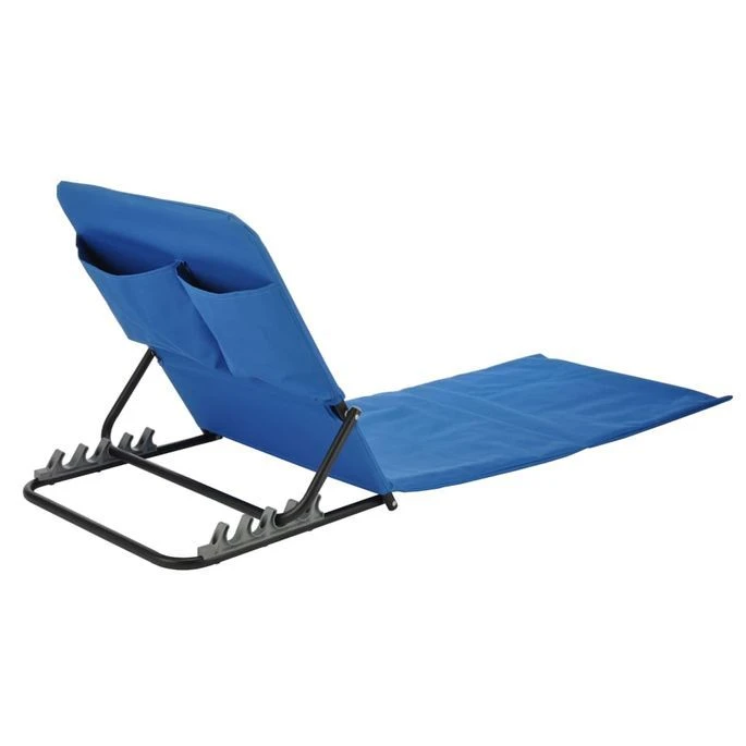 HI Chaise Tapis De Plage Pliable PVC Bleu – Image 4