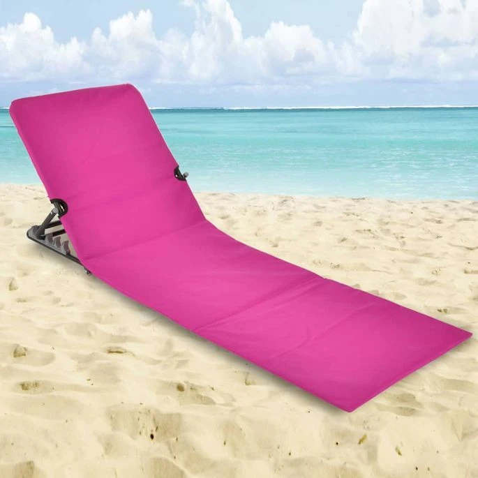 HI Chaise Tapis De Plage Pliable PVC Rose – Image 2