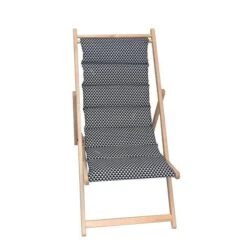 JARDIN PRIVE Chilienne Matelassée Fjord- Toile Amovible - Noir Et Blanc