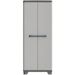 KETER | ARMOIRE HAUTE LINEAR, Noir / Gris / Bleu, 68 X 39 X 173 Cm