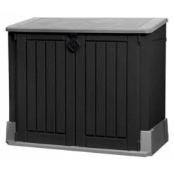 KETER Coffre De Rangement Extérieur Multifonctions En Résine - 845 L - 130x74x110 Cm - Gris Et Noir