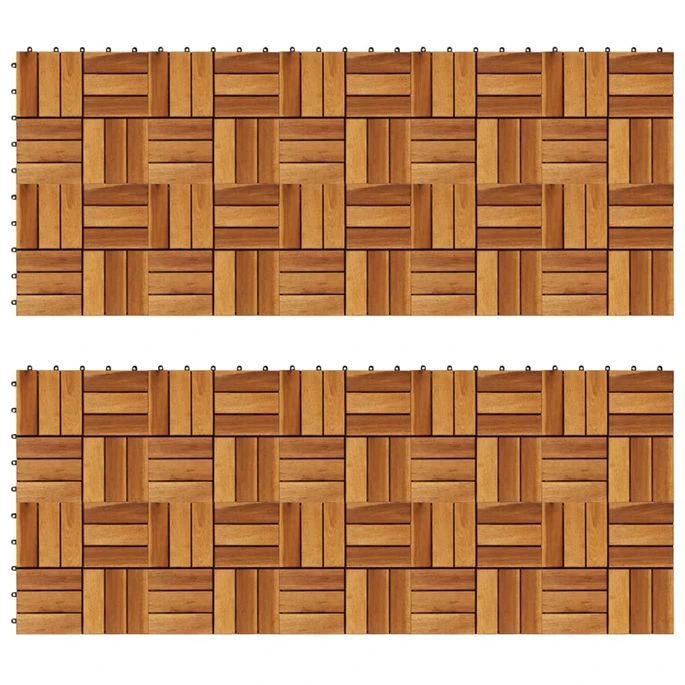 Kit Tuiles De Plancher En Acacia 30 X 30 Cm 20 Pcs