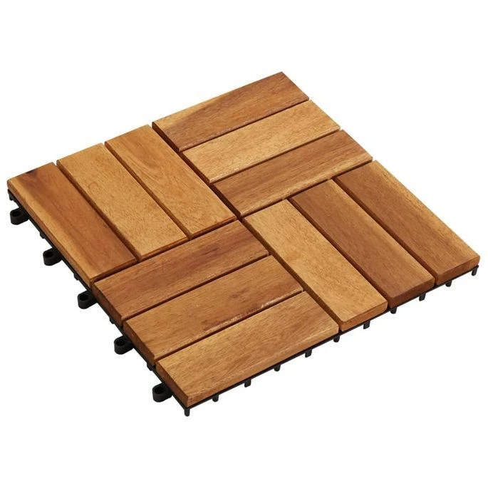 Kit Tuiles De Plancher En Acacia 30 X 30 Cm 20 Pcs – Image 3