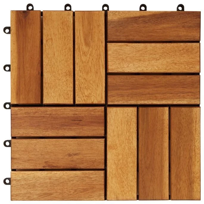 Kit Tuiles De Plancher En Acacia 30 X 30 Cm 20 Pcs – Image 5