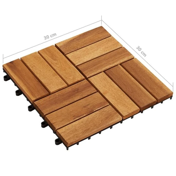 Kit Tuiles De Plancher En Acacia 30 X 30 Cm 20 Pcs – Image 7