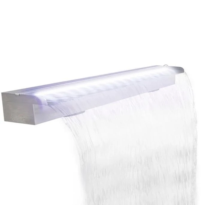 Lame D'eau Rectangulaire à LED 120 Cm En Acier Inoxydable Pour Piscine