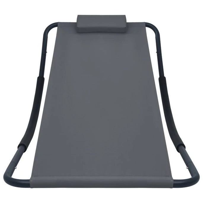 Lit De Jardin Gris 200x90 Cm Acier – Image 2