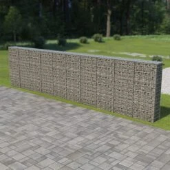 Mur à Gabion Avec Couvercles Acier Galvanisé 600 X 30 X 150 Cm