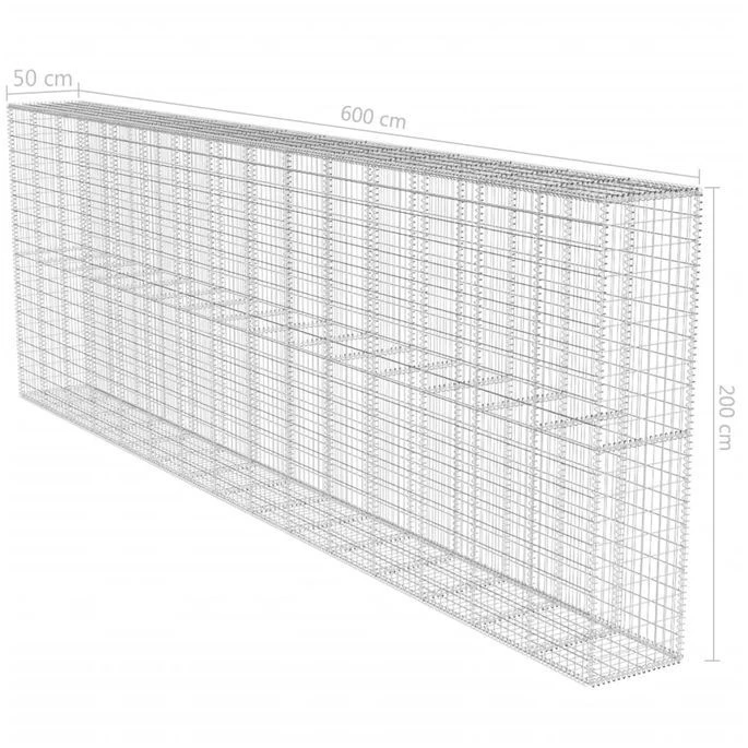 Mur En Gabion Avec Couvercle Acier Galvanisé 600x50x200 Cm – Image 6