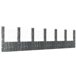 Panier De Gabion En Forme De U Avec 7 Poteaux Fer 740x20x200 Cm