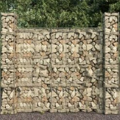 Paniers De Gabion 3 Pcs Acier Galvanisé 25 X 25 X 197 Cm