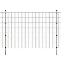 Panneau De Clôture 2D De Jardin+poteaux 2008x1430mm 2m Argenté