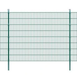 Panneau De Clôture 2D Jardin Avec Poteaux 2008x1630mm 2m Vert