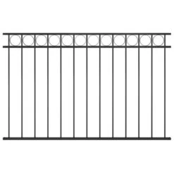 Panneau De Clôture Acier 1,7x1 M Noir