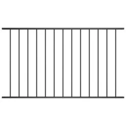 Panneau De Clôture Acier Enduit De Poudre 1,7x0,75 M Noir