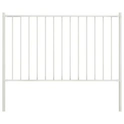 Panneau De Clôture Poteau Acier Enduit Poudre 1,7x0,75 M Blanc