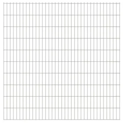 Panneaux De Clôture De Jardin 2D 2,008x2,03m 36 M Total Argenté