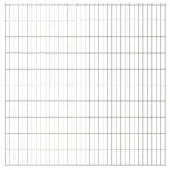 Panneaux De Clôture De Jardin 2D 2,008x2,03m 50 M Total Argenté