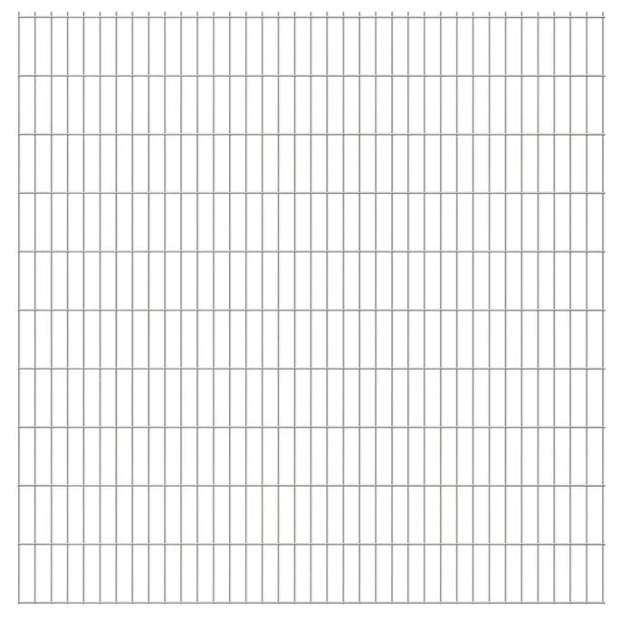 Panneaux De Clôture De Jardin 2D 2,008x2,03m 50 M Total Argenté