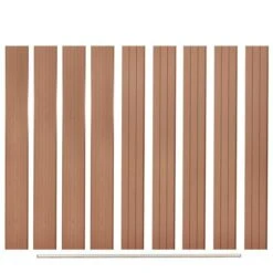 Panneaux De Clôture De Remplacement 9 Pcs WPC 170 Cm Marron