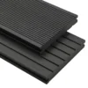 Panneaux De Terrasse Solides Et Accessoires WPC 16m² 2,2 M Noir