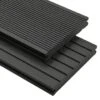 Panneaux De Terrasse Solides Et Accessoires WPC 20m² 2,2 M Noir