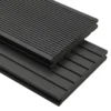 Panneaux De Terrasse Solides Et Accessoires WPC 30m² 2,2 M Noir